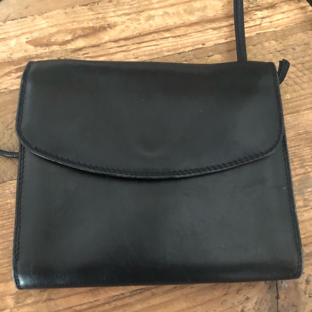 Derek Alexander Black Leather Crossbody Bag/Wallet - Picture 2 of 8